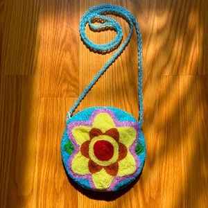 SOLD✌🏼Vintage Beaded Flower Hippie Style Purse